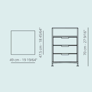 Kartell Mobil chest of drawers with 3 drawers and 1 shelf - Buy now on ShopDecor - Discover the best products by KARTELL design