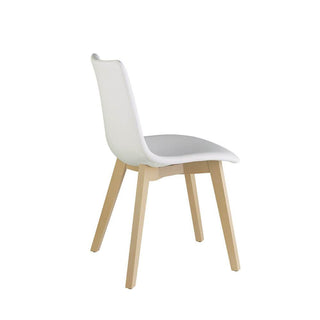 Scab Natural Zebra Pop chair natural beech legs - white simil-leather seat - Buy now on ShopDecor - Discover the best products by SCAB design
